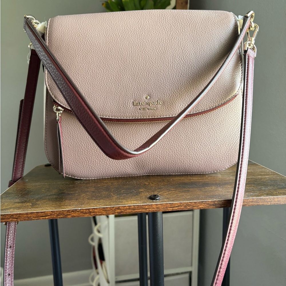 kate spade Crossbody Mauve with Burgundy Trim